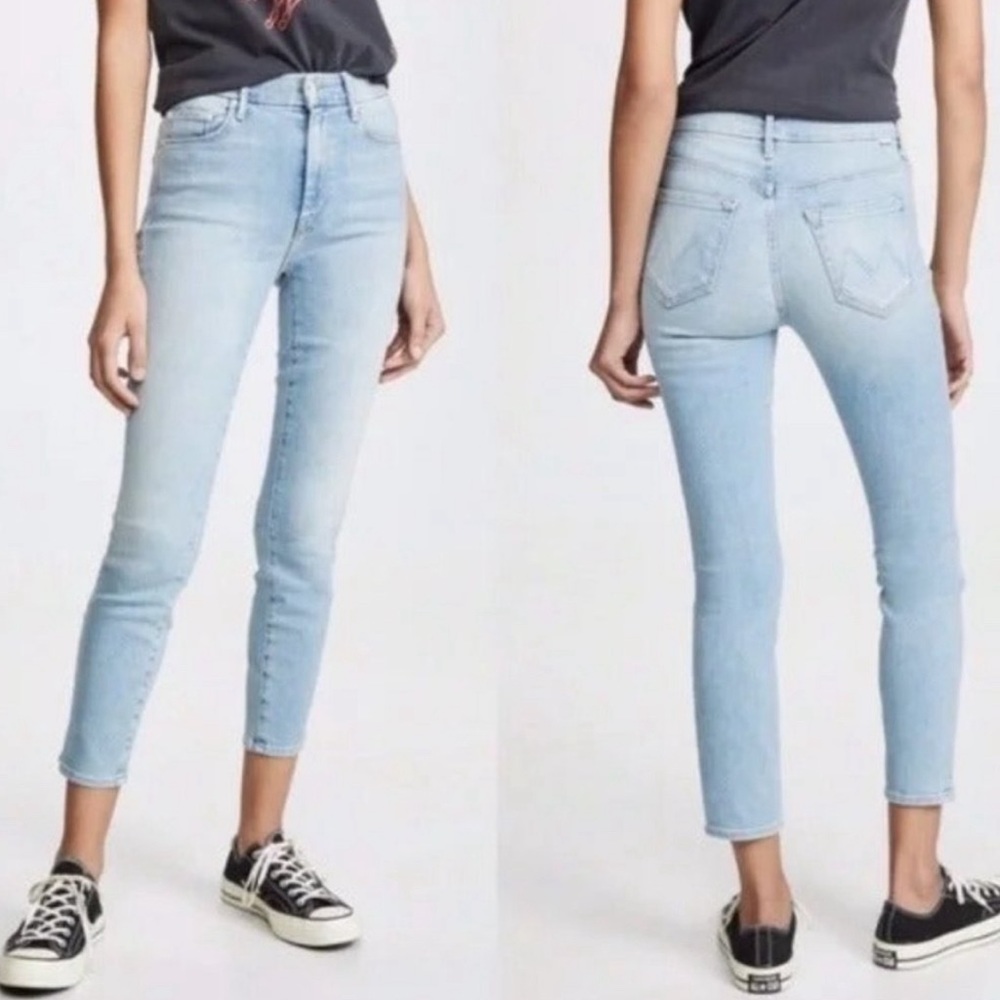 [mother] the looker crop high waist skinny stretch jeans, size 27